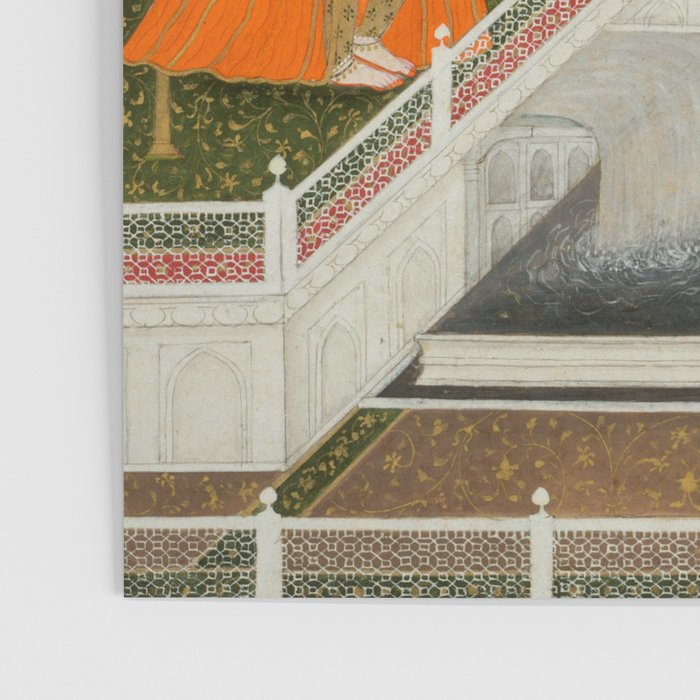 A blindfolded suitor is brought before a princess; verso/ scrolling floral vines 1755 Fayzullah Indian Miniature Painting  Poster Gallery Image 3
