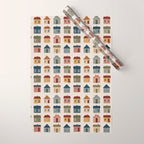 Whimsical Cottage Grid - Cozy Heirloom Wrapping Paper Gallery Image 1