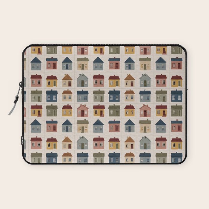 Whimsical Cottage Grid - Cozy Heirloom Laptop Sleeve Gallery Image 1