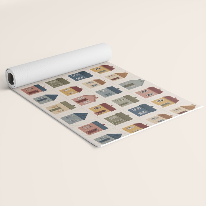 Whimsical Cottage Grid - Cozy Heirloom Yoga Mat Gallery Image 2