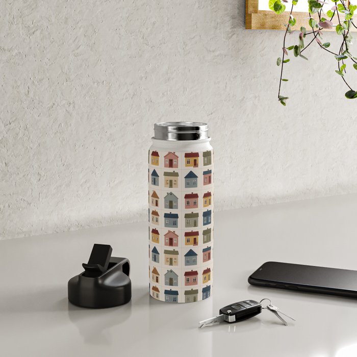 Whimsical Cottage Grid - Cozy Heirloom Water Bottle Gallery Image 4
