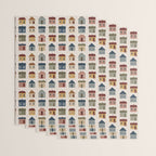 Whimsical Cottage Grid - Cozy Heirloom Wrapping Paper Gallery Image 3