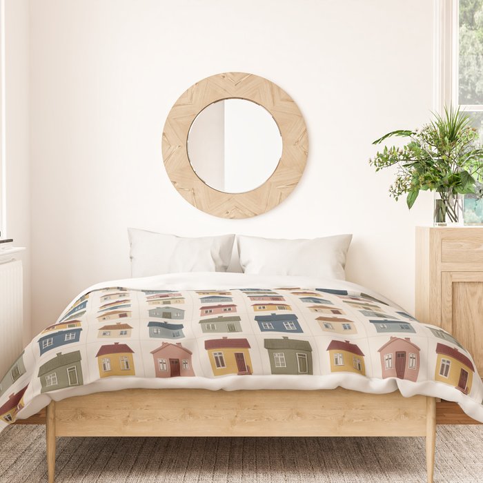 Whimsical Cottage Grid - Cozy Heirloom Duvet Cover Gallery Image 3