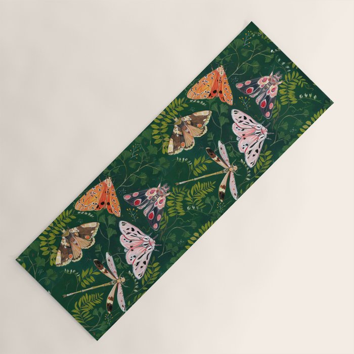 Moths and dragonfly Yoga Mat Gallery Image 1