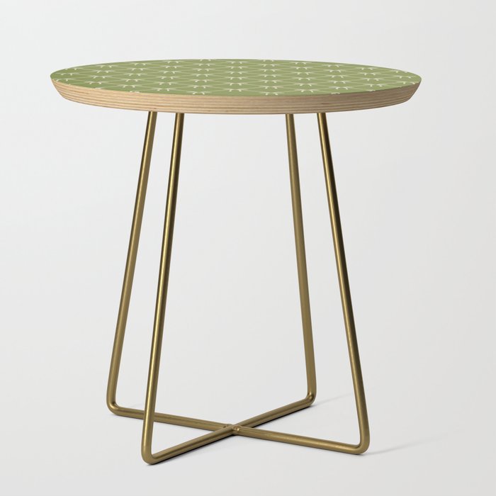Bows & Ribbons Pattern XXIII Olive Green Side Table Gallery Image 1