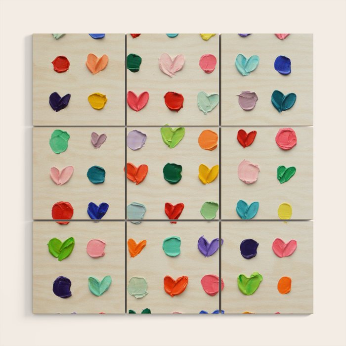 Polka Daubs and Hearts Wood Wall Art Gallery Image 1