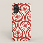 Mid Century Modern Atomic Drops Pattern Red and Cream iPhone Case Gallery Image 1