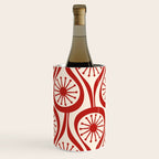 Mid Century Modern Atomic Drops Pattern Red and Cream Wine Chiller Gallery Image 1