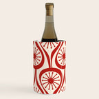 Mid Century Modern Atomic Drops Pattern Red and Cream Wine Chiller Gallery Image 2