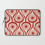 Mid Century Modern Atomic Drops Pattern Red and Cream Laptop Sleeve Gallery Image 1