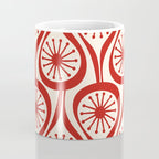 Mid Century Modern Atomic Drops Pattern Red and Cream Coffee Mug Gallery Image 4