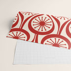 Mid Century Modern Atomic Drops Pattern Red and Cream Wrapping Paper Gallery Image 2