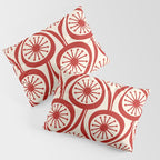 Mid Century Modern Atomic Drops Pattern Red and Cream Pillow Sham Gallery Image 3