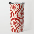 Mid Century Modern Atomic Drops Pattern Red and Cream Travel Mug Gallery Image 3