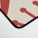 Mid Century Modern Atomic Drops Pattern Red and Cream Desk Mat Gallery Image 4