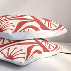 Mid Century Modern Atomic Drops Pattern Red and Cream Pillow Sham Gallery Image 3