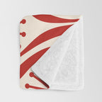 Mid Century Modern Atomic Drops Pattern Red and Cream Throw Blanket Gallery Image 3