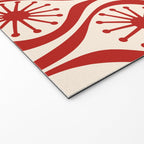 Mid Century Modern Atomic Drops Pattern Red and Cream Welcome Mat Gallery Image 2