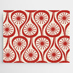Mid Century Modern Atomic Drops Pattern Red and Cream Jigsaw Puzzle Gallery Image 1