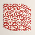 Mid Century Modern Atomic Drops Pattern Red and Cream Wrapping Paper Gallery Image 3