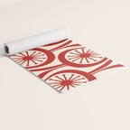Mid Century Modern Atomic Drops Pattern Red and Cream Yoga Mat Gallery Image 2