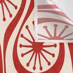 Mid Century Modern Atomic Drops Pattern Red and Cream Wall Tapestry Gallery Image 3