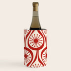 Mid Century Modern Atomic Drops Pattern Red and Cream Wine Chiller Gallery Image 3