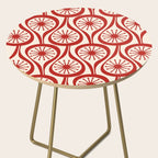 Mid Century Modern Atomic Drops Pattern Red and Cream Side Table Gallery Image 2