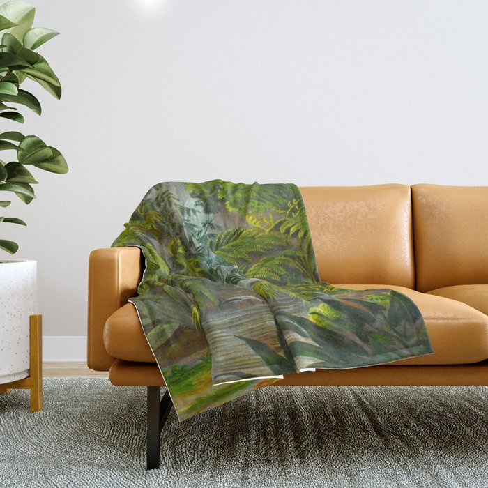 Historia naturalis palmarum - Carl Friedrich Philipp von Martius - c.1836-1850 Throw Blanket Gallery Image 1