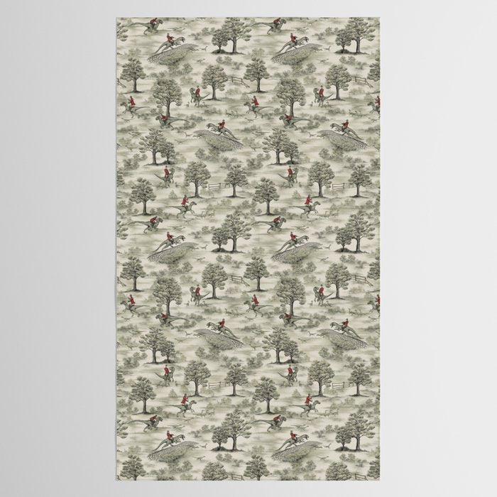 Not-So-Traditional English Fox Hunt with Dinosaurs Tablecloth Gallery Image 2