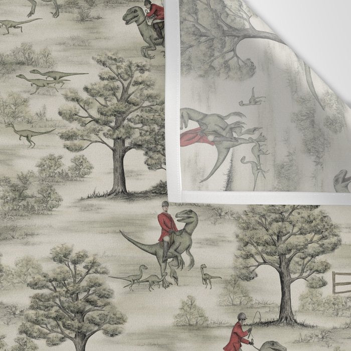 Not-So-Traditional English Fox Hunt with Dinosaurs Wall Tapestry Gallery Image 3