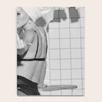 Romans!  Citizens!  Trolls!  Bad boyfriends!  Neo-conservatives we present to you The Birds of Springs humorous blond housewife giving the middle finger (the bird) black and white photograph - photography - photographs by Vitalik Radko Notebook Gallery Image 4