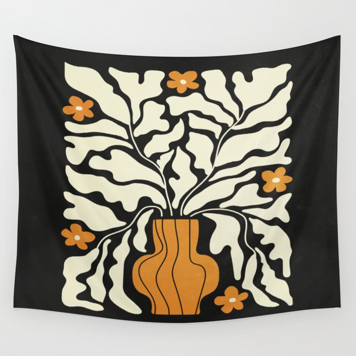Golden Vase 02 | Summer Bloom: Matisse Night Edition Wall Tapestry Gallery Image 4