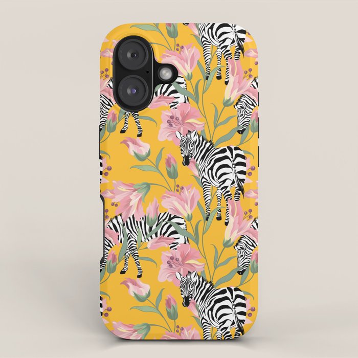 Striped For Life | Zebra Mango Forest | Modern Bohemian Wildlife Jungle | Botanical Nature iPhone Case Gallery Image 1