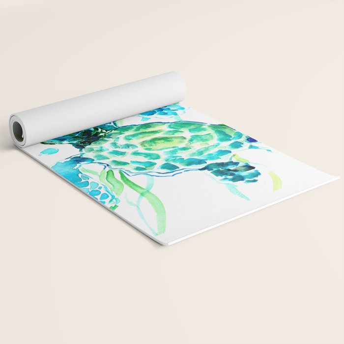 Sea Turtles, Turquoise blue Design Yoga Mat Gallery Image 2
