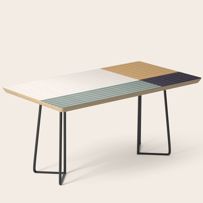 Color Block Line Abstract LXX Retro Boho Coffee Table Gallery Image 1