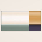 Color Block Line Abstract LXX Retro Boho Desk Mat Gallery Image 3