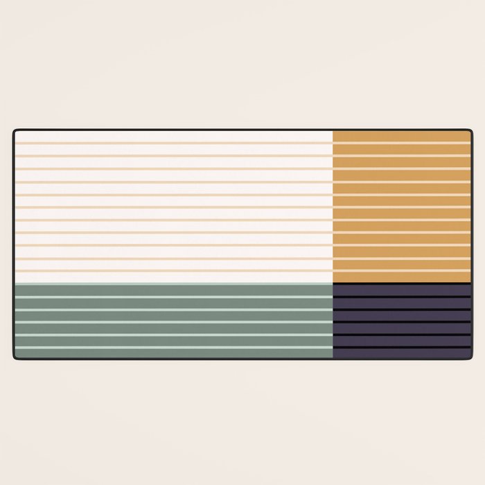 Color Block Line Abstract LXX Retro Boho Desk Mat Gallery Image 3