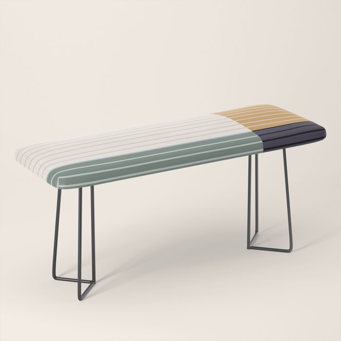 Color Block Line Abstract LXX Retro Boho Bench Gallery Image 1