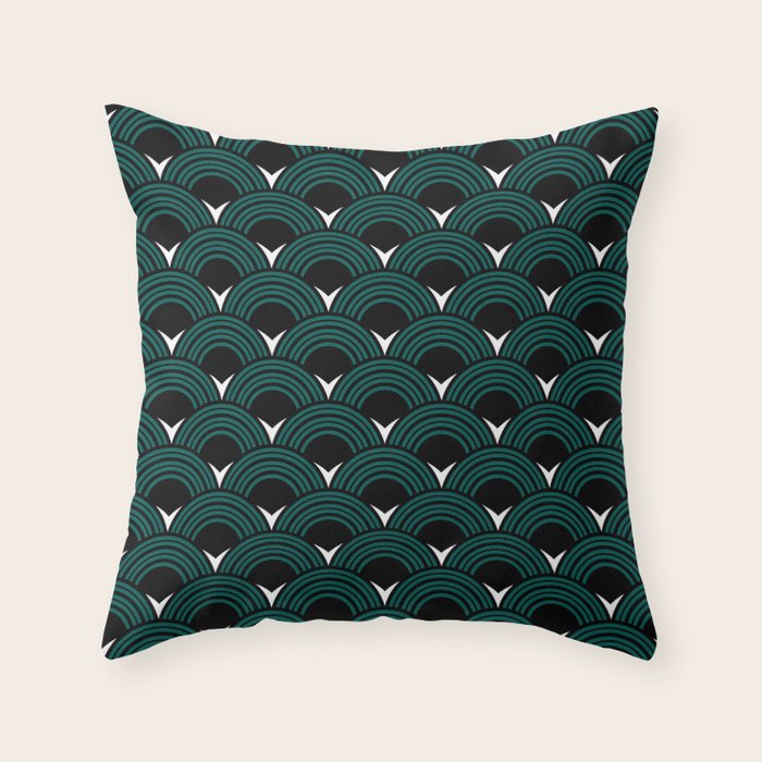 Art Deco Shell Print Throw Pillow Gallery Image 6