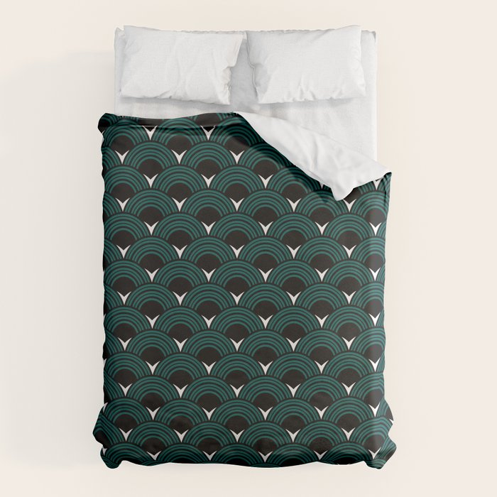 Art Deco Shell Print Duvet Cover