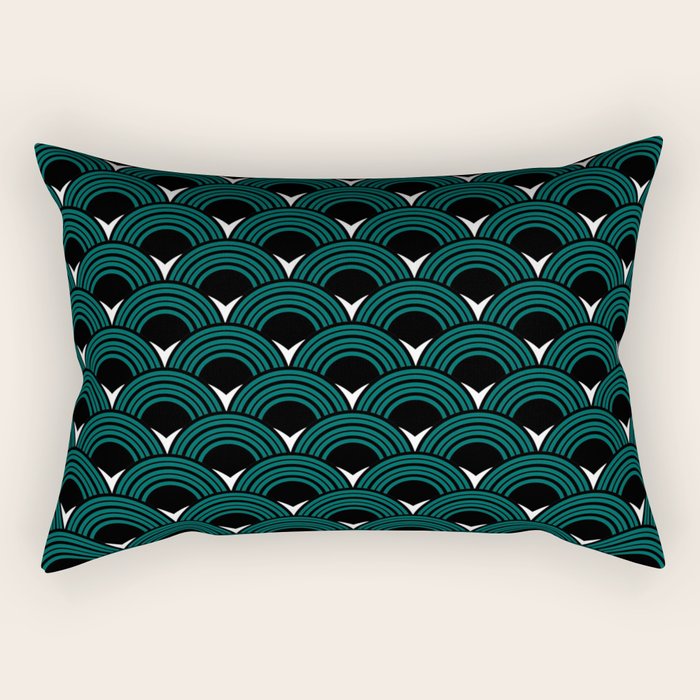 Art Deco Shell Print Rectangular Pillow Gallery Image 2