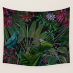 Moody Midnight Jungle Lush Tropical Paradise Wall Tapestry Gallery Image 4