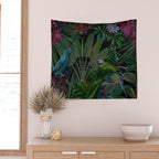 Moody Midnight Jungle Lush Tropical Paradise Wall Tapestry Gallery Image 2