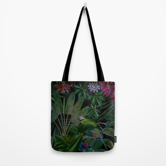 Moody Midnight Jungle Lush Tropical Paradise Tote Bag Gallery Image 2