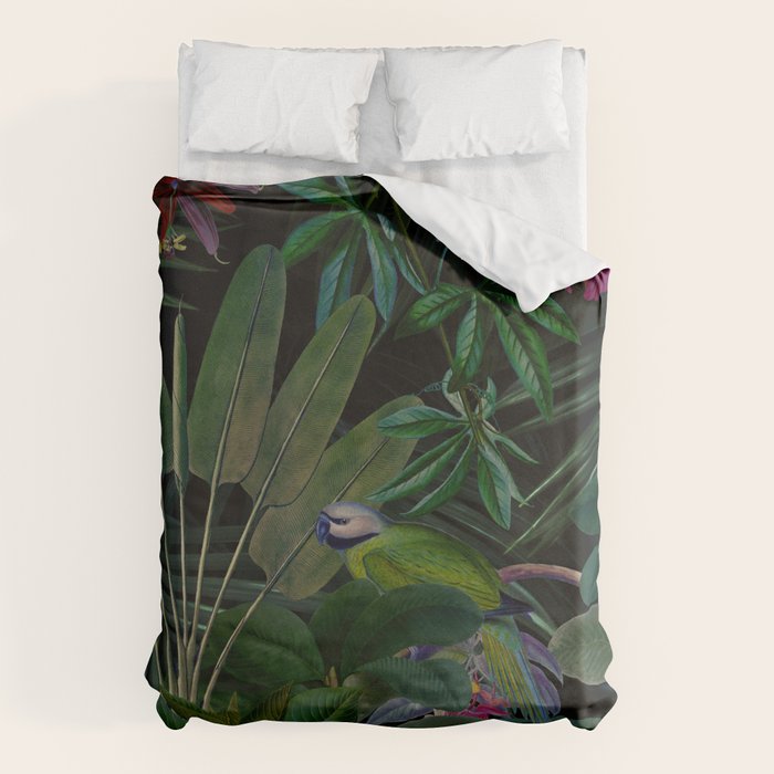 Moody Midnight Jungle Lush Tropical Paradise Duvet Cover Gallery Image 1