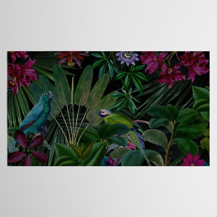 Moody Midnight Jungle Lush Tropical Paradise Tablecloth Gallery Image 2