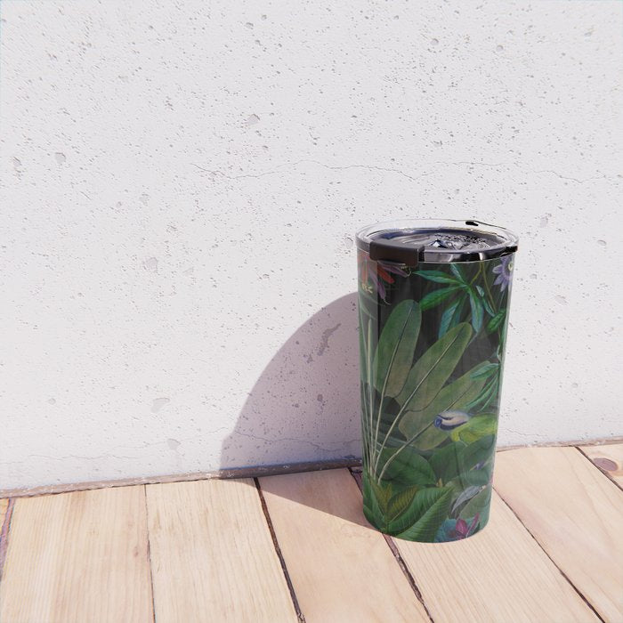 Moody Midnight Jungle Lush Tropical Paradise Travel Mug Gallery Image 4
