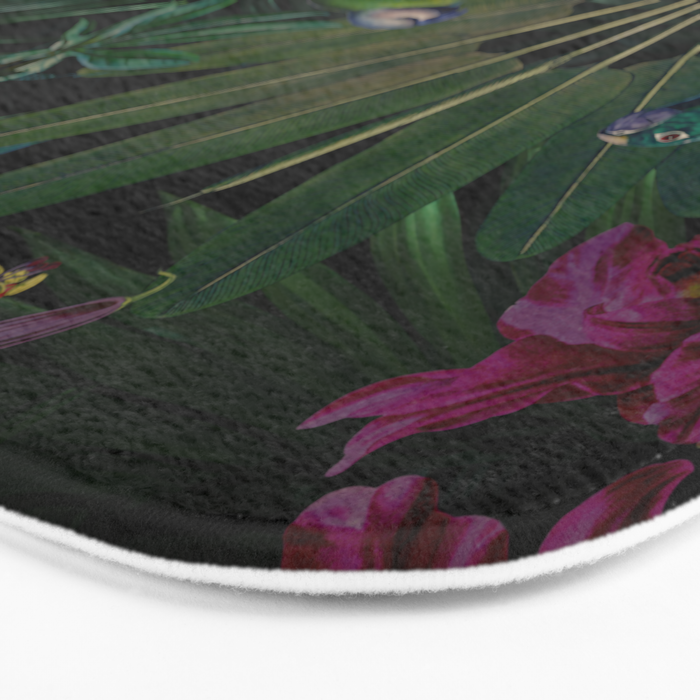 Moody Midnight Jungle Lush Tropical Paradise Bath Mat Gallery Image 3