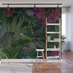 Moody Midnight Jungle Lush Tropical Paradise Wall Mural Gallery Image 1